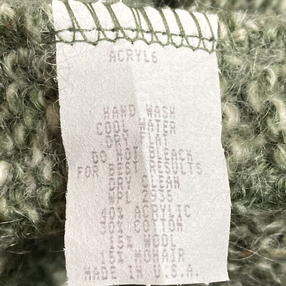 Alps Fine Womens Apparel Sweater XL V-Neck Wool Mohair Green Knit Vintage USA - Picture 7 of 9